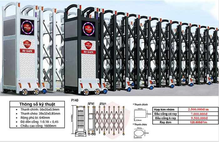 Giá cổng xếp hợp kim nhôm